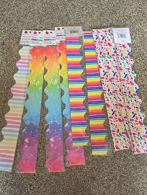 Assorted Colorful Scalloped Border Trims - 9 Packs  of 12